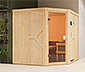Karibu-Sauna »Brianna« mit Eckeinstieg, inkl. 9-kW-Ofen »Finnisch«, ca. 196 x 196 cm