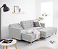 Federkern-Eckschlafsofa »Just Relax« mit Stauraumbank, hellgrau