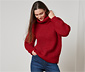 Grobstrick-Pullover mit Rollkragen