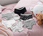 7 Mädchen-Pantys, schwarz-weiß
