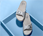 Komfortsandalen in Metallicoptik