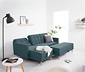 Federkern-Eckschlafsofa »Just Relax« mit Stauraumbank, blau-grau