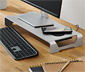 Monitorständer mit kabelloser Ladestation und USB-Hub