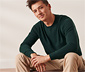 Cashmere-Pullover mit Rundhalsausschnitt, dunkelgrün