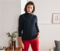 Strickpullover mit Knöpfen, blau