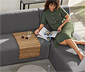 Teak-Sofatablett mit flexiblen Lamellen