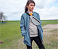Lange Bomberjacke aus recyceltem Material