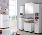 Highboard »Jelda«, matt weiß und Eiche-Dekor