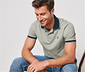 Piqué-Poloshirt, grau meliert