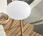 LED-Akku-Tischleuchte mit Beinen aus Massivholz