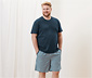 Shorty-Pyjama mit gewebter Hose