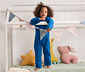 Strickfleece-Einteiler mit Kapuze mit recyceltem Material