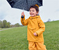 Thermo-Regenjacke mit asymmetrischem Reißverschluss, gelb