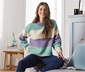 Strickpullover, gestreift