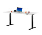 Topstar-Schreibtisch, elektrisch höhenverstellbar, ca. 160 x 80 cm, Gestell schwarz, Tischplatte weiß