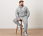 Hoodie, grau meliert