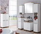 Waschbeckenunterschrank »Jelda«, matt weiß und Eiche-Dekor