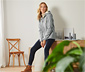 Teddy-Strickfleecejacke, grau
