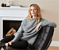 Strickpullover mit Stehkragen, grau meliert
