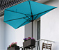 Leco Balkon-Sonnenschirm, halbrund, türkis