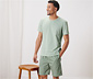 Shorty-Pyjama mit gewebter Hose