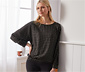 Karierte Bluse mit Fledermausarm