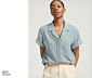 NAH/STUDIO Seersucker-Bluse | Baumwolle, Stormy Grey