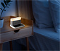 N8WERK Nachttischlampen-Wecker mit Wireless Charger, weiß