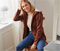 Teddy-Strickfleecejacke, rostbraun