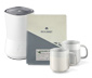 Geschenkset “Cremiger Genuss” - 500 g Espresso mit Milchaufschäumer und Keramiktassen