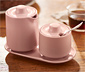 Milch- und Zuckerset, rosa