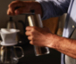 Manuelle Kaffeemühle, silber