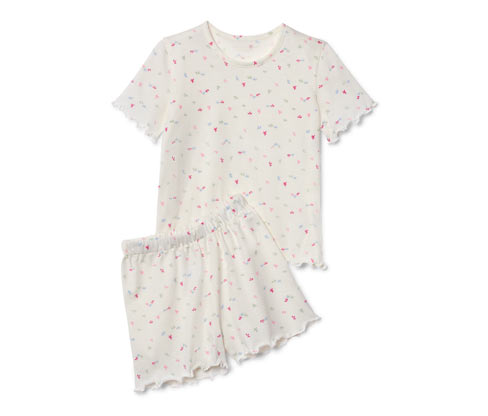 Tchibo - Kinder-Shorty-Pyjama - Mädchen - Gr. 122/128 - weiß/print