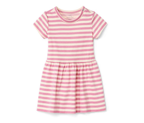 Tchibo - Baby-Jerseykleid - Gr. 86/92 - weiß/gestreift