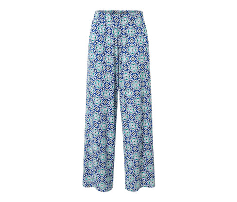 Tchibo - Palazzohose mit Alloverprint - Damen - Gr. S - weiß/print