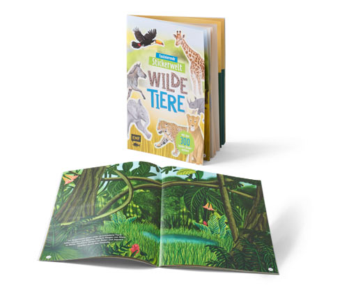 Tchibo - Stickerbuch »Faszierende Stickerwelt – wilde Tiere«