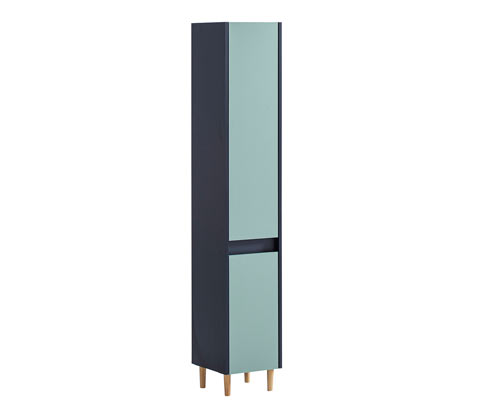 Thumbnail - Tchibo - Hochschrank »Lovis« - 30x33x170cm - blau - Holz / Metall / Eschen-Massivholz