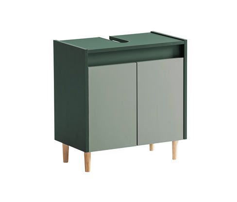 Tchibo - Waschbeckenunterschrank »Lovis« - 57x33x60cm - braun - Holz / Metall / Eschen-Massivholz