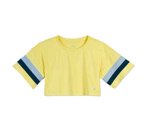 Tchibo - Kinder-Cropped-Funktionsshirt mit recyceltem Material - Mädchen - Gr. 146/152 - gelb