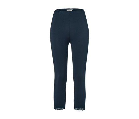 Tchibo - 3/4-Leggings mit Spitzenborte - Damen - Gr. S - dunkelblau