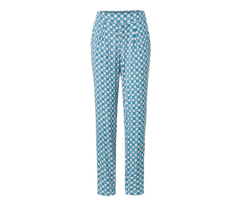 Tchibo - Jerseyhose mit Alloverprint - Damen - Gr. S - weiß/print