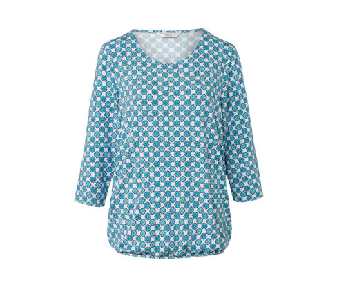 Tchibo - Blusenshirt mit Alloverprint - Damen - Gr. M - weiß/print