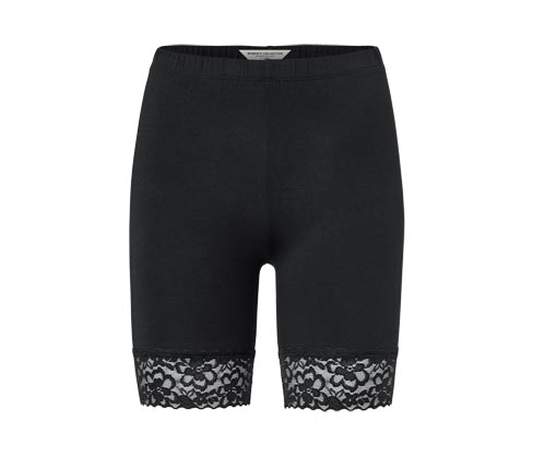 Tchibo - Radlershorts mit Spitzenborte - Damen - Gr. S - schwarz