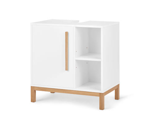 Tchibo - Waschbeckenunterschrank »Eklund« mit Tür und Seitenfach - 65,5x40x66,5cm - braun - Holz / Eichenholz