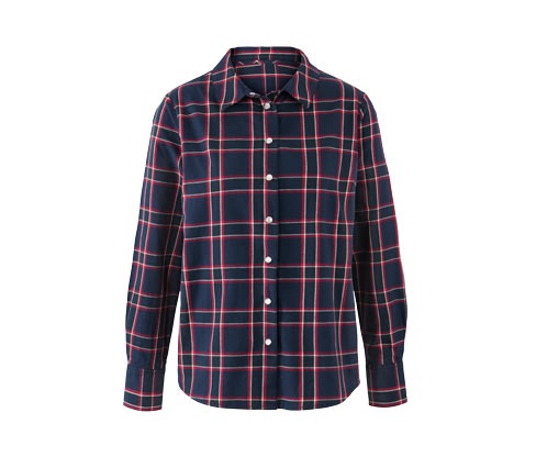 Tchibo - Karierte Bluse aus Baumwoll-Flanell - Damen - Gr. 42 - dunkelblau/kariert