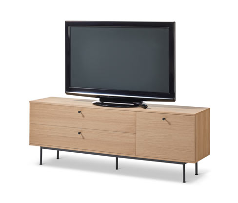 Tchibo - Lowboard »Finnsbo« - 165x40x59,5cm - schwarz - Holz / Echtholzfurnier / Stahl