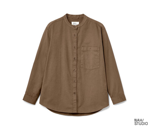 Nah/Studio Hemdbluse - nachhaltige Baumwolle - Gr. 42 - braun