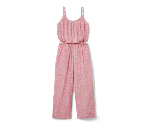 Tchibo - Kinder-Web-Jumpsuit in 7/8-Länge - Gr. 170/176 - beige/gepunktet