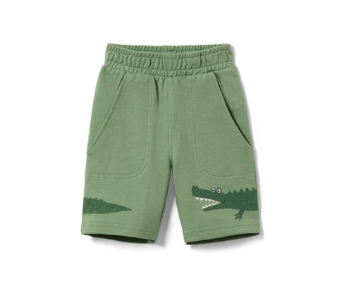Tchibo - Kinder-Sweatshorts - Gr. 122/128 - grün/print