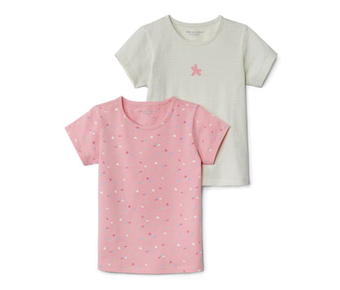 Tchibo - 2 Kinder-T-Shirts - Mädchen - Gr. 122/128 - weiß